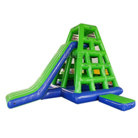 Toboggan flottant de tour d'escalade gonflable pour adultes avec catapulte pour parc aquatique