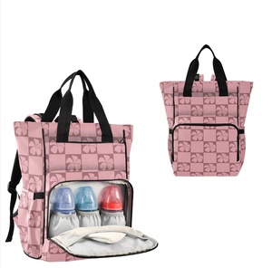 <span class=keywords><strong>Sac</strong></span> à langer tendance imprimé fleurs d'hibiscus roses Hawaï, imperméable, <span class=keywords><strong>sac</strong></span> à <span class=keywords><strong>dos</strong></span> de voyage pour bébé avec plusieurs poches - Product Image 1