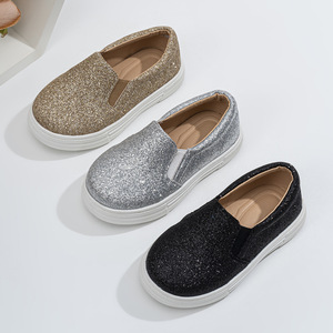 รองเท้าสวมแบบสวมของเด็กผู้หญิงสำหรับฤดูใบไม้ร่วงใหม่รองเท้าลำลองแวววาวเรียบง่ายสำหรับเด็ก - Product Image 1