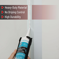 Pistolet à mastic, rapport de poussée 12:1, noir et rouge, 360 °   Pistolet à mastic rotatif en plastique avec coupe-buse, outil de perforation pour joints d'étanchéité