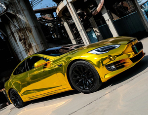 Vinilo Adhesivo para Automóviles de Alta Calidad, Color Cromo Espejo Dorado Brillante, para Carrocería Completa - Product Image 5