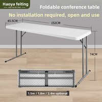 Table pliante rectangulaire en plastique minimaliste moderne, écologique, avec coussin imperméable, cadre en métal durable, mobilier d'extérieur