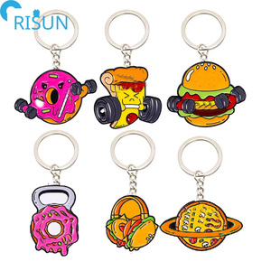 Fabricación Deportes Gimnasio <span class=keywords><strong>Hamburguesa</strong></span> Pizza Donuts Llavero Logotipo personalizado Comida Foodie Auricular <span class=keywords><strong>Hamburguesa</strong></span> Llaveros Llavero - Product Image 1