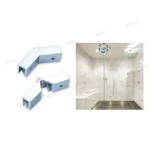 Shower Door 90 degree two-way Angle glass to metal Stainless steel glass connector Glass clip