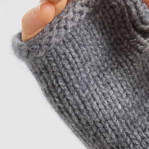 Gants en tricot gris pour femmes, en laine et cachemire, thermiques, chauds pour l'hiver, longueur poignet, style décontracté uni - Product Image 4
