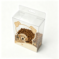 Boîte en plastique portable multi-tailles à motif personnalisé, de qualité alimentaire, transparente, pour le stockage et l'emballage de biscuits et friandises pour chiens