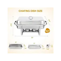 Luxe cartoonpatroon 8QT roestvrijstalen chafing dish buffetset voor commercieel gebruik in restaurants en catering.