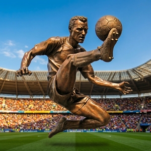 Statue de Dennis Bergkamp, joueur de football, en bronze, grandeur nature, sculpture célèbre - Product Image 4