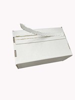 Boîte d'expédition personnalisée en carton ondulé blanc et brun, matériaux recyclés, avec fermeture éclair, ouverture facile, bande adhésive autocollante, finition mate