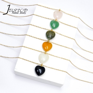 Cadena de piedra Natural de verano para mujer, colgante de corazón relleno chapado en oro de 18 quilates, dijes de diseñador para hacer joyas, collar - Product Image 4