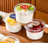 Boîte à mousse ronde jetable pour pudding, yaourt et desserts – Emballage transparent pour fêtes et pâtisseries – Vente en gros de coupelles à dessert