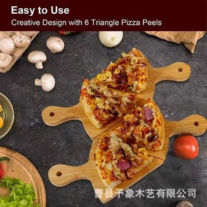 Vassoio per pizza in bambù Premonition con 4 manici, tagliere e piatto da portata per cene, bistecche e pane - Product Image 4