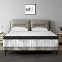 Matelas hybride moderne COSTFULL avec technologie de compression à ressorts ensachés, tissu en coton tricoté, soutien orthopédique pour chambre et école