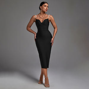 <span class=keywords><strong>Robe</strong></span> de soirée élégante Ocstrade, avec bretelles en perles, décolleté <span class=keywords><strong>plongeant</strong></span>, <span class=keywords><strong>dos</strong></span> nu, fente latérale, mi-longue, pour femmes, robes décontractées - Product Image 1