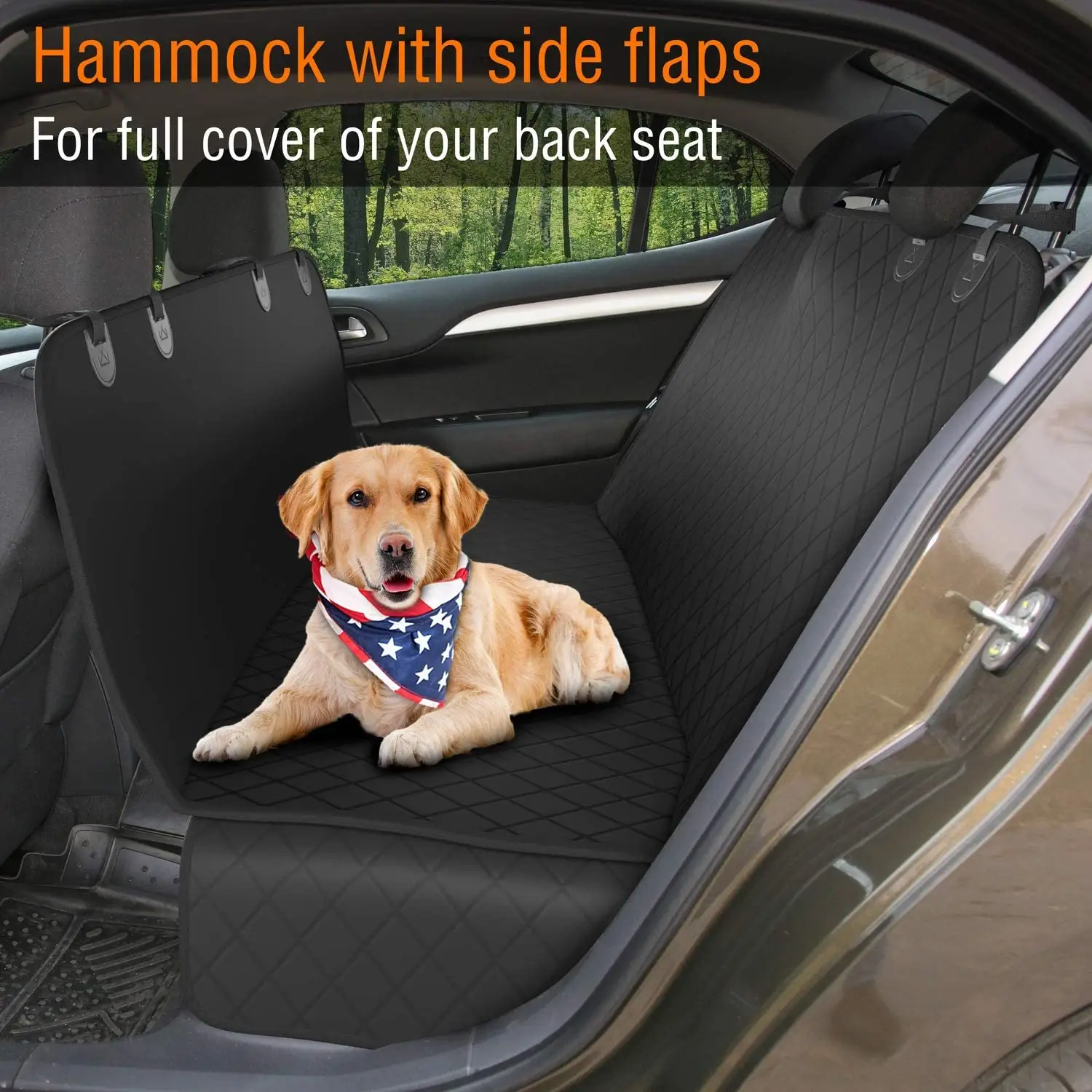 100% Waterproof Black Universal XL dog seat cover car pet car cover for back seat for dogs and cats