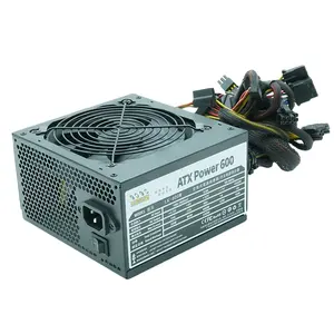 Fuente de alimentación para computadora de escritorio, PFC activo de 100-264V, voltaje de entrada nominal, fuente de alimentación de 600W