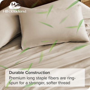 Cloudland 100 Lyocell làm mát Hữu Cơ Viscose tre bông vải được trang bị tấm Ga Trải Giường nhà bộ đồ giường Bộ - Product Image 6
