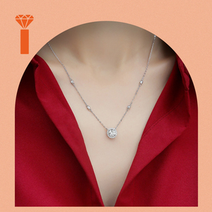 Classica Collana con Pendente in Moissanite da 1, 2 o 3 carati per Donna, in Argento <span class=keywords><strong>Sterling</strong></span> S925 Autentico, Supera il Test del Diamante, Regalo Anniversario - Product Image 6