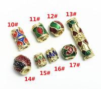 Perles intercalaires en émail cloisonné doré haute température, style chinois, colorées, avec logo personnalisé, très vendues pour la fabrication de bijoux