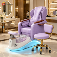 Fauteuil de manucure et pédicure électrique inclinable de luxe moderne le plus populaire pour salon de beauté avec massage