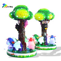 Ayunan Fiberglass 3 Kursi untuk Anak, Mesin Koin, Permainan Indoor, Pusat Permainan, Garansi 1 Tahun