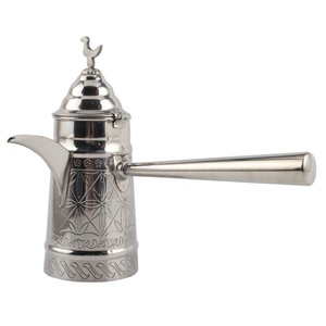 Traditional Silver Arabic <b>Tea</b> <b>Pot</b> Decorative Coffee <b>Pot</b> With Removable Long Handle - Product Image 1