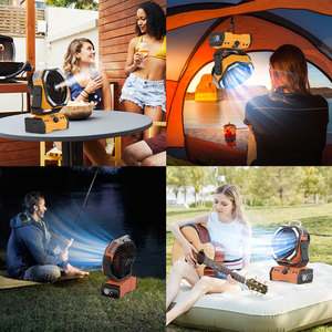 Outdoor Camping Fan With Mist <b>Humidifier</b> Brushless Motor Rechargeable Battery 12H Runtime For Picnic Fishing Tent Use - Product Image 4