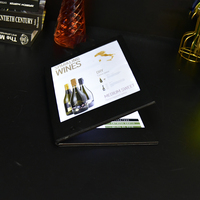Fine Dining Luxury LED Bifold Restaurant Menu Food Display Portable LED Light Double Page Menu Book