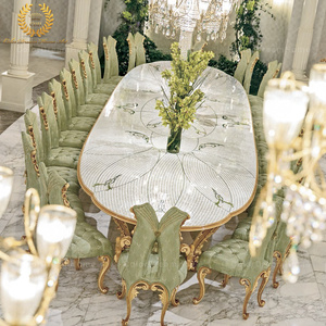 Set da Pranzo di Lusso Fatto a Mano con <span class=keywords><strong>Tavolo</strong></span> da Banchetto Reale in Conchiglie Marine e Sedie per Matrimoni - Product Image 1