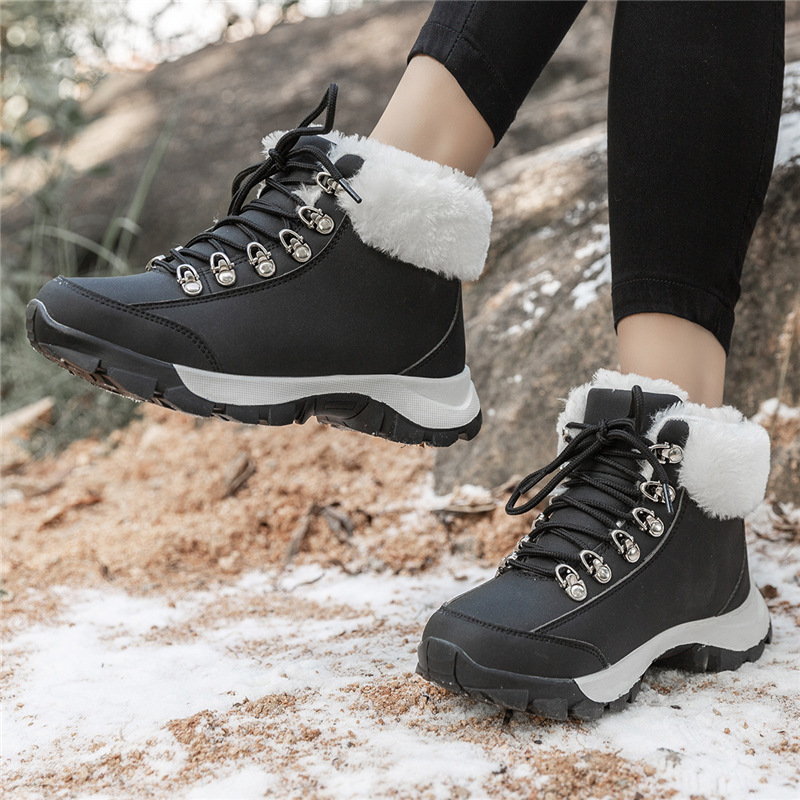 Short Snow Boots Women Winter New Fashion Casual Plus Velvet Warm Cotton Shoes Sports Hiking Shoes Wholesale