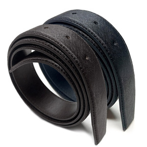 Correa de Repuesto de Cuero Vacuno Genuino Saffiano de 33 mm y 5 Agujeros, Hecha en Corea, 130 cm, Sin Hebilla, Modelo 5H-33-130-Saffiano - Product Image 1