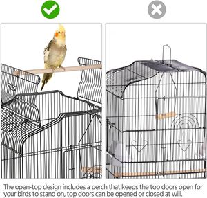 Jaula de 93 cm con parte superior abierta y soporte rodante desmontable para loros, agapornis, pinzones, canarios, periquitos, cacatúas, periquitos, loros pequeños y conures. - Product Image 5
