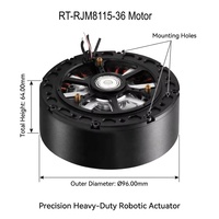 Actuador de articulación robótica Reacher RT-RJM8115-36A 24V 130Nm Pico CAN IP54 36:1 con engranaje planetario de alta resistencia para cintura de robot humanoide FOC