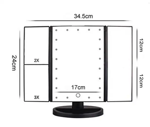 Vergrößerungs-Dreifach-Schmink spiegel Smart Touch Control Beleuchteter Stehpult LED-Lichts piegel Kosmetik spiegel - Product Image 2