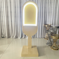 Cabine téléphonique tendance de mariage de qualité supérieure avec éclairage LED beige, support de livre d'or audio, cabine téléphonique blanche