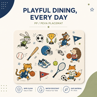 Set de table pour enfants, dessin animé, sport, animaux, PP PEVA, imperméable, anti-taches, pour la table à manger des enfants