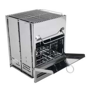 Mini Estufa de <span class=keywords><strong>Leña</strong></span> Plegable para Exteriores, Barbacoa de Acero Inoxidable, Parrilla de Carbón para Camping <span class=keywords><strong>y</strong></span> Picnic - Product Image 1