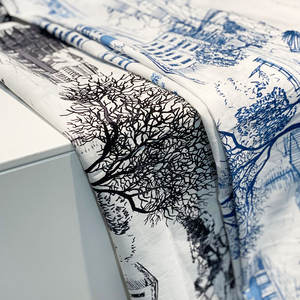 Tissu en coton imprimé de style artistique, chemise de marque de créateur, voile popeline blanc des années 60, tissu de style <span class=keywords><strong>Bash</strong></span> Cloth - Product Image 3