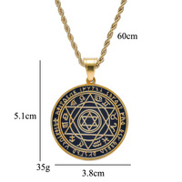 Collier de charme en or noir à cinq branches, style sorcellerie, paganisme, tendance hip-hop, rappeur, vente en gros de bijoux