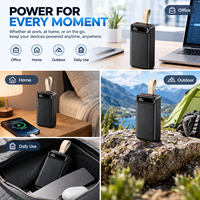 Batterie externe haute capacité 30000mAh 50000mAh, chargeur portable avec lampe torche LED intégrée, batterie externe d'urgence pour l'extérieur