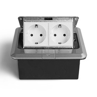 Kit de prise électrique encastrée au sol, prise électrique étanche, boîte de couverture de prise électrique cachée, double prise allemande anti-effraction