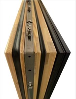 Puertas plegables de madera revestidas de aluminio de diseño moderno, marcos de puertas de ventanas de madera de bajo consumo duraderos para vidrio plegable de patio