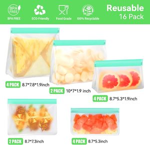 Vegetables <b>Zip</b> <b>Lock</b> <b>Bag</b> for Food Storage Silicone <b>Bags</b> Multifunction Kitchen Storage Containers Square Modern Kitchen Storge - Product Image 3