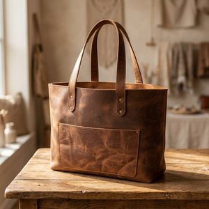 Bolso de Mano Casual para Mujer, de Cuero Genuino, Resistente, Ligero, Impermeable, con Dos Correas, Plegable, Tipo Bandolera, con Cierre de Cremallera - Product Image 2