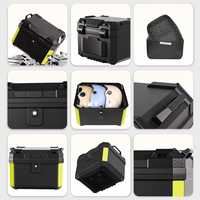 Top Case Moto Universel 45 L pour Casque, Coffre de Rangement Arrière avec Serrure en Matériau PP Durable
