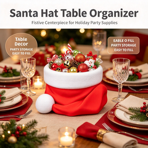 Maceta con Forma de Sombrero Navideño, Centro de Mesa Festivo, Cesta para Guardar Dulces, Decoración para Fiestas en Casa - Product Image 1