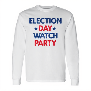 T-shirt à manches longues blanc pour fête de vote électorale, taille adulte - Product Image 2