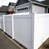 Clôture d'intimité Fentech 6' x 8 pieds en PVC blanc, écologique, durable, imperméable, pour balcons et maisons, design bois naturel 3D