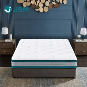 Fireproof UK Standard spring mattress in a box memory foam massage mattresses with Compressed roll packaging logo customization
