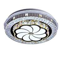 Lampe LED créative en cristal pour chambre à coucher, lampe ronde moderne et simple, télécommande vocale intelligente, lampe de luxe pour salle d'étude, lumière chaude